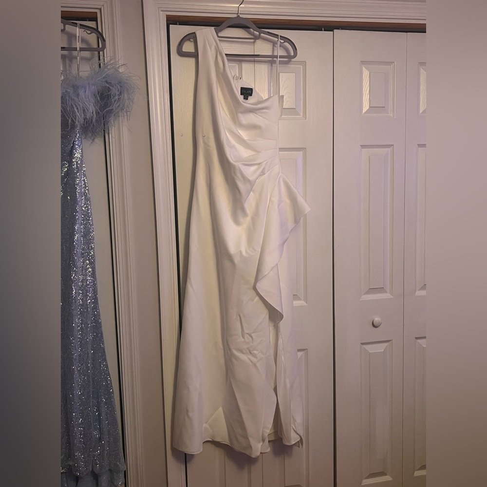 Macy's One Shoulder White Dress